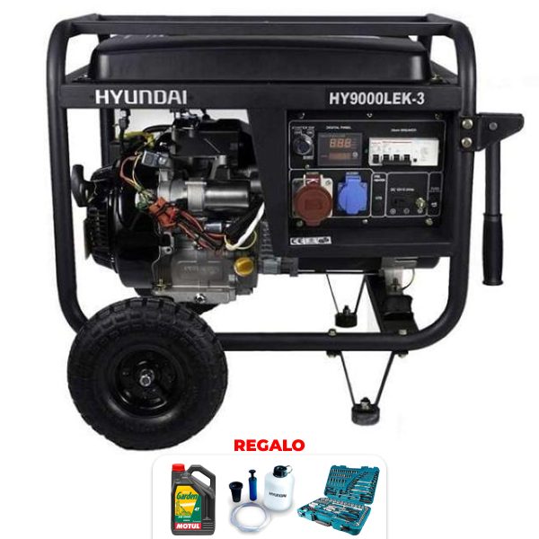 Generador electrico HYUNDAI HY9000LEK3 trifásico 2,2 / 2500W
