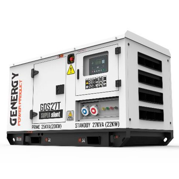 Generatore elettrico diesel insonorizzato Genergy GDS27T 27KVA 22KW 400/230V