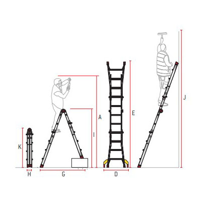 Faraone TELES aluminum industrial ladder