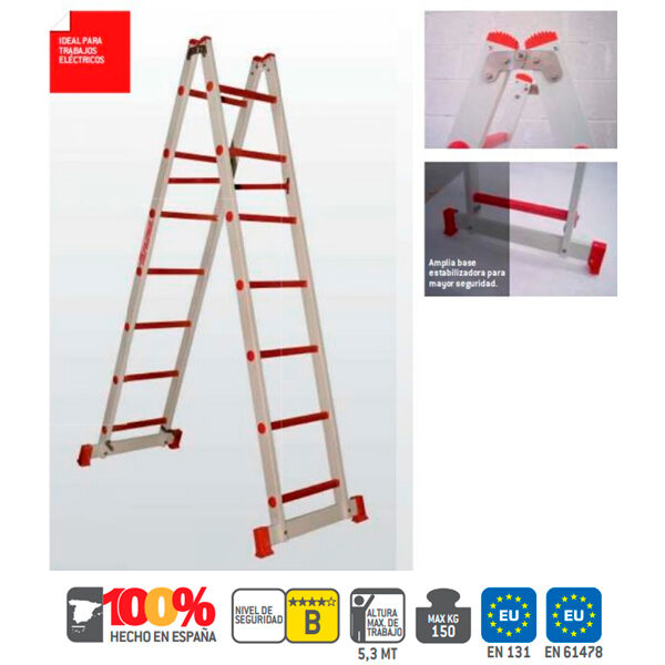 Faraone 2TFVT Fiberglass Double Riser Industrial Ladder