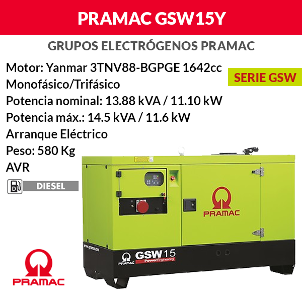 Schalldichter Pramac GSW15Y Generator