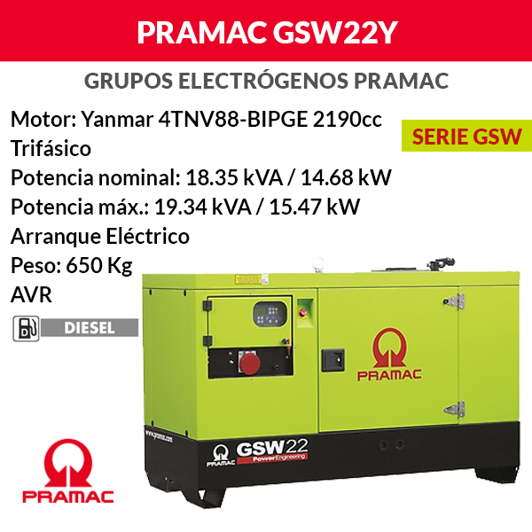 Schalldichter Pramac GSW22Y Generator