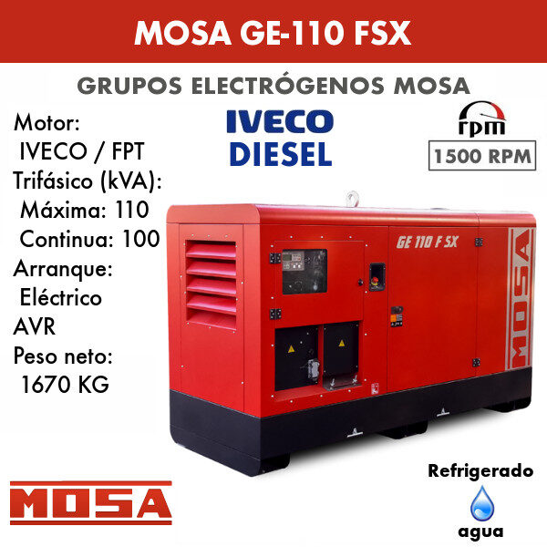 Stromerzeuger Mosa GE-110 FSX 110 KVA