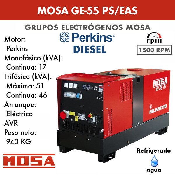 Generating set Mosa GE-55 PS / EAS 17 KVA