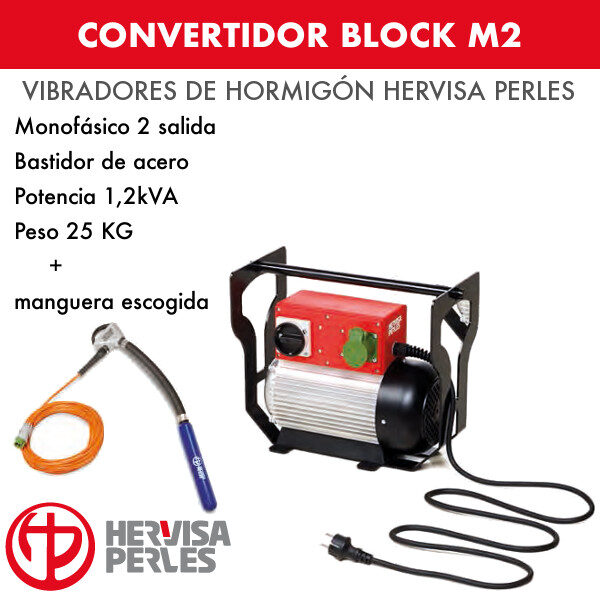 Convertidor monofásico Hervisa Perles Block M2 + aguja Ergo Standard