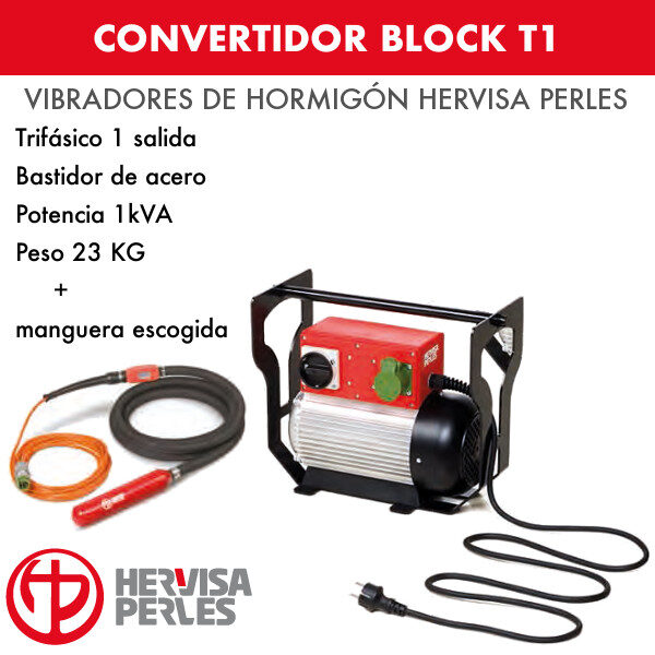 Convertidor trifásico Hervisa Perles Block T1 + aguja AV standard