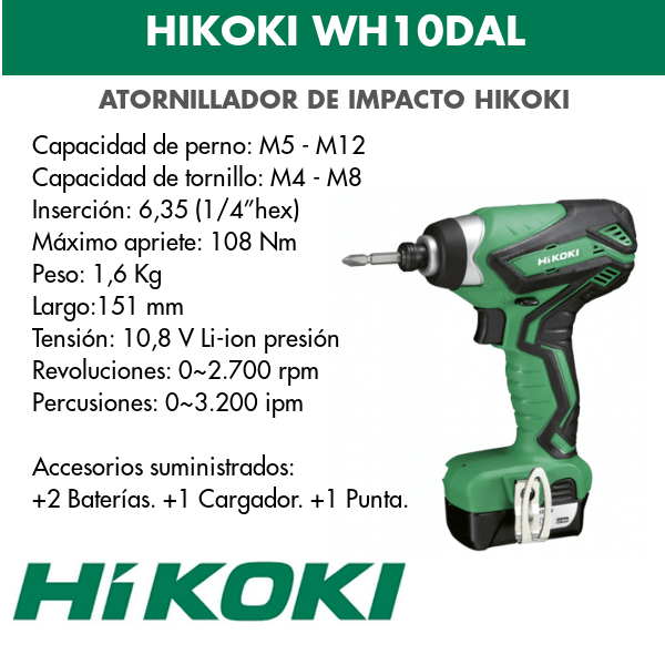 Battery impact screwdriver Hikoki WH10DAL