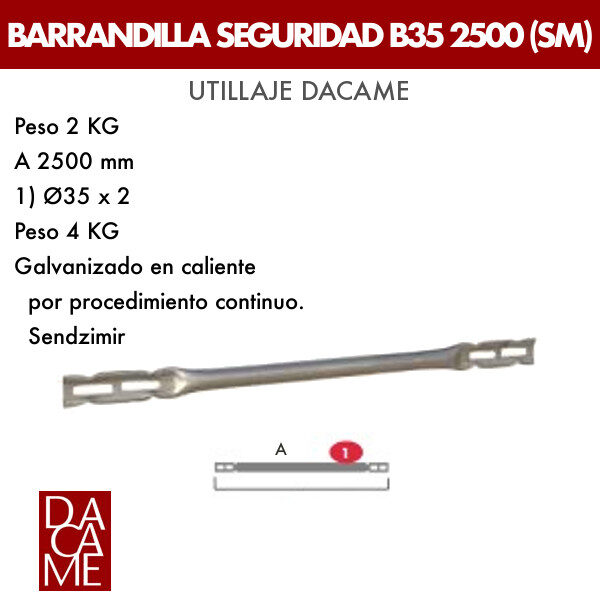 Barrandilla de seguridad Dacame B35 2500 (SM)