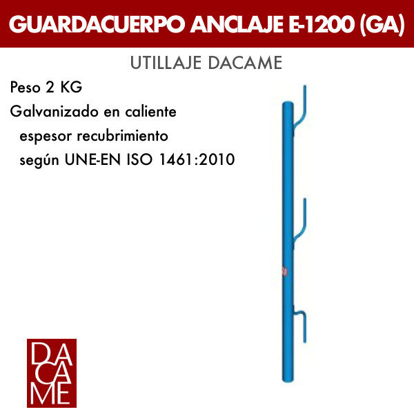 Guardacuerpo anclaje Dacame E-1200 (GA)