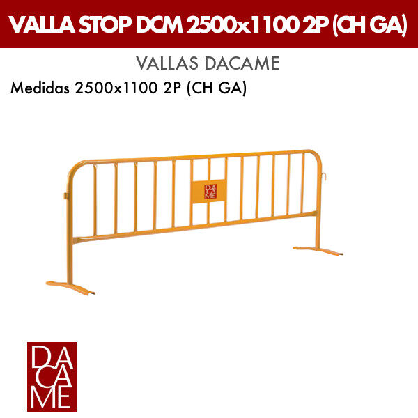Valla Dacame Stop DCM 2500x1100 2P (CH GA) (Lote 25 ud.)