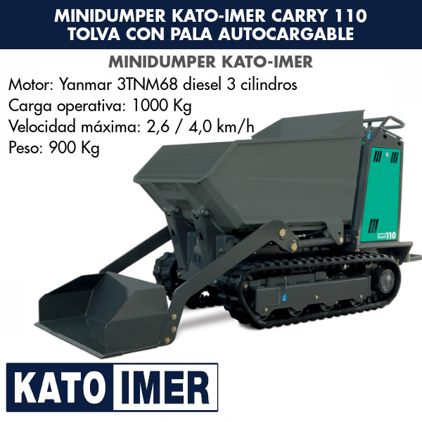 Brouette à moteur Imer carry 110, mini-transporteur 1000 kg
