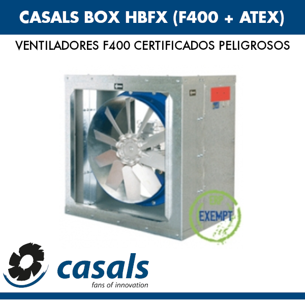 Ventilador F400 Casals BOX HBFX (F400+ATEX)