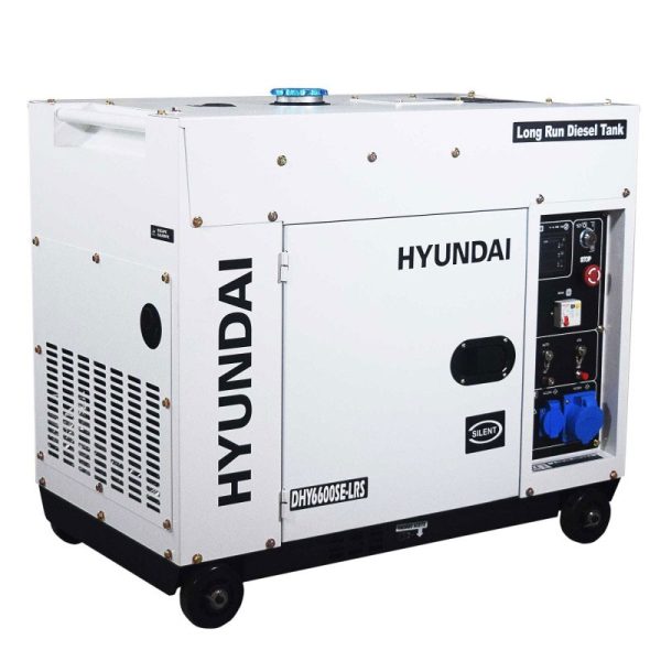 Gerador elétrico Hyundai DHY6600SE-LRS para suporte solar