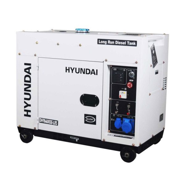 Generador eléctrico Hyundai DHY6600SE-LRS para apoyo solar
