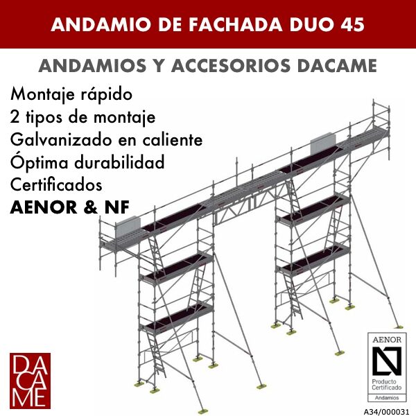 Facade scaffolding DUO 45 Dacame