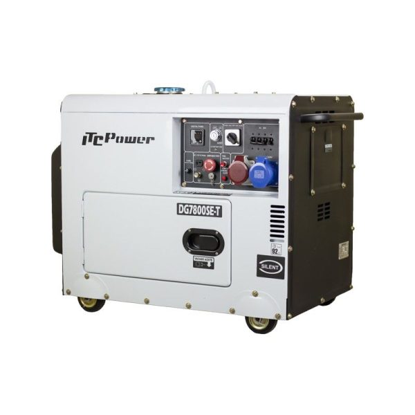 Звукоізоляційний дизельний генератор повної потужності ITCPower DG7800SE-T