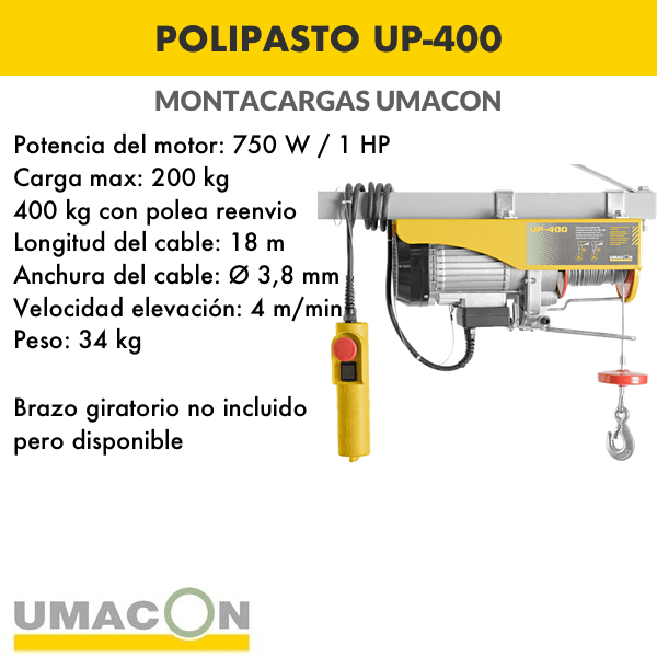 Polipasto Umacon Up 400 Intermaquinas