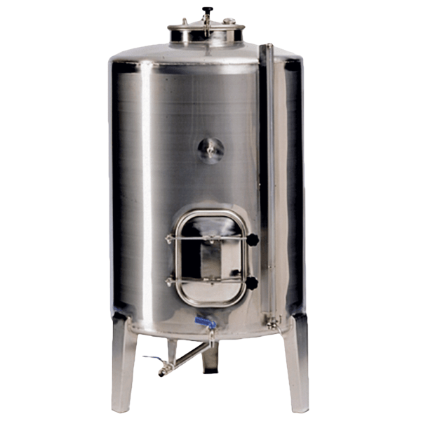 Stainless steel 304 tank for closed wines with 2 doors with lower door opening outside