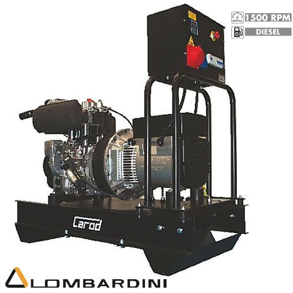 Generador Eléctrico Monofásico Carod CTLD-11L con motor LOMBARDINI 9D LD 625/2-L Diesel