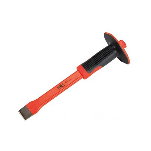 Flat chisel with bimaterial protector HR rectangular body