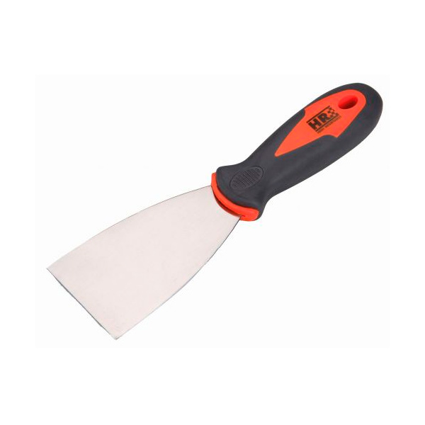 Flexible carbon steel spatula with HR bi-material handle