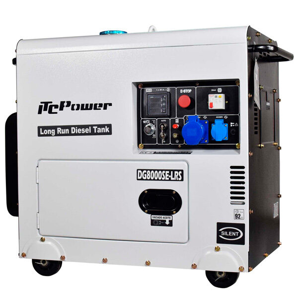 Gerador a diesel para suporte solar (fase única) ITCPower DG8000SE - LRS