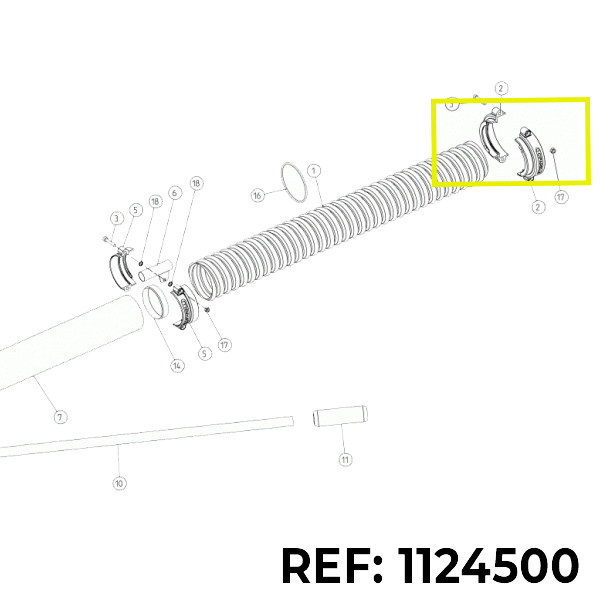 D100 semi clamp for Cifarelli V1200 vacuum cleaner