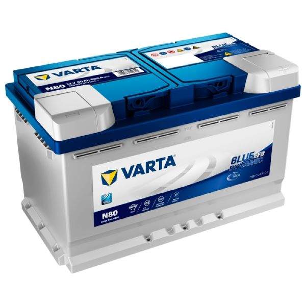Varta Blue Dynamic EFB N80 80Ah 12V 800A Car Battery