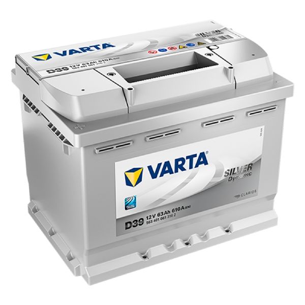 Varta Silver Dynamic D39 63Ah 12V 610A car battery
