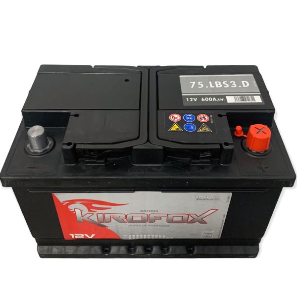 Batería para coche KiroFox 75.LBS3.D 75Ah 12V 600A • Intermaquinas