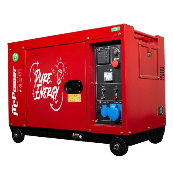 Однофазний дизель-електричний генератор ITCPower 8000D потужністю 6300 Вт