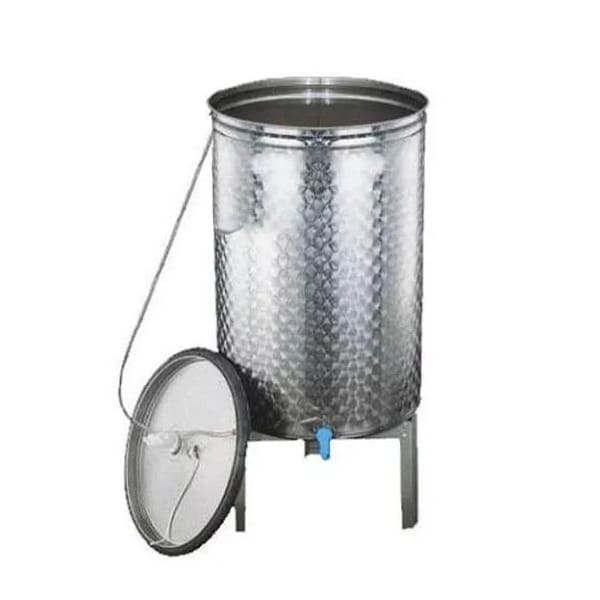 Stainless steel wine tank. 304 ECO always full with pneumatic closure and tripod