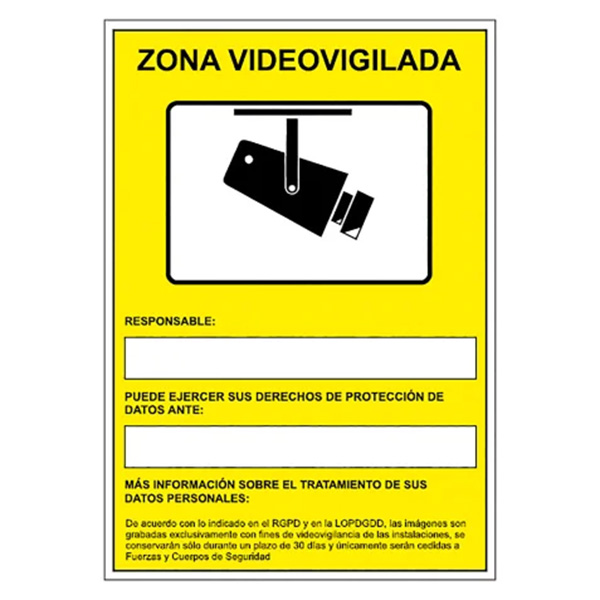 Cartel PVC CV Tools 21x29 cm Zona Videovigilada