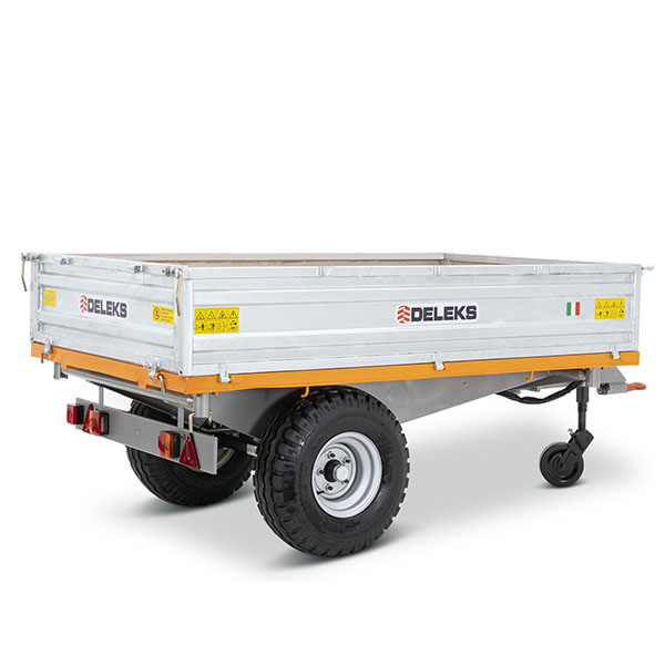 Deleks RM-1-T14 3-axle trilateral tipping agricultural trailer