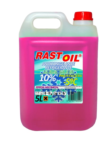 REFRIGERANTE RASTOIL 10% ROSA 5 Litros - Pack 4 unidades