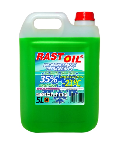 RASTOIL ANTI-FREEZE 35% GREEN 5 Liters - Pack 4 units