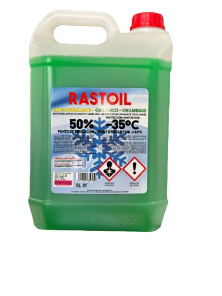 RASTOIL ANTI-FREEZE 50% GREEN 5 Liters - Pack 4 units