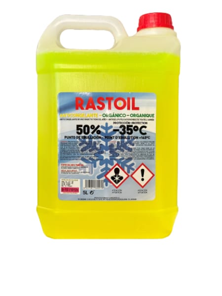RASTOIL ANTI-FREEZE 50% YELLOW 5 Liters - Pack 4 units